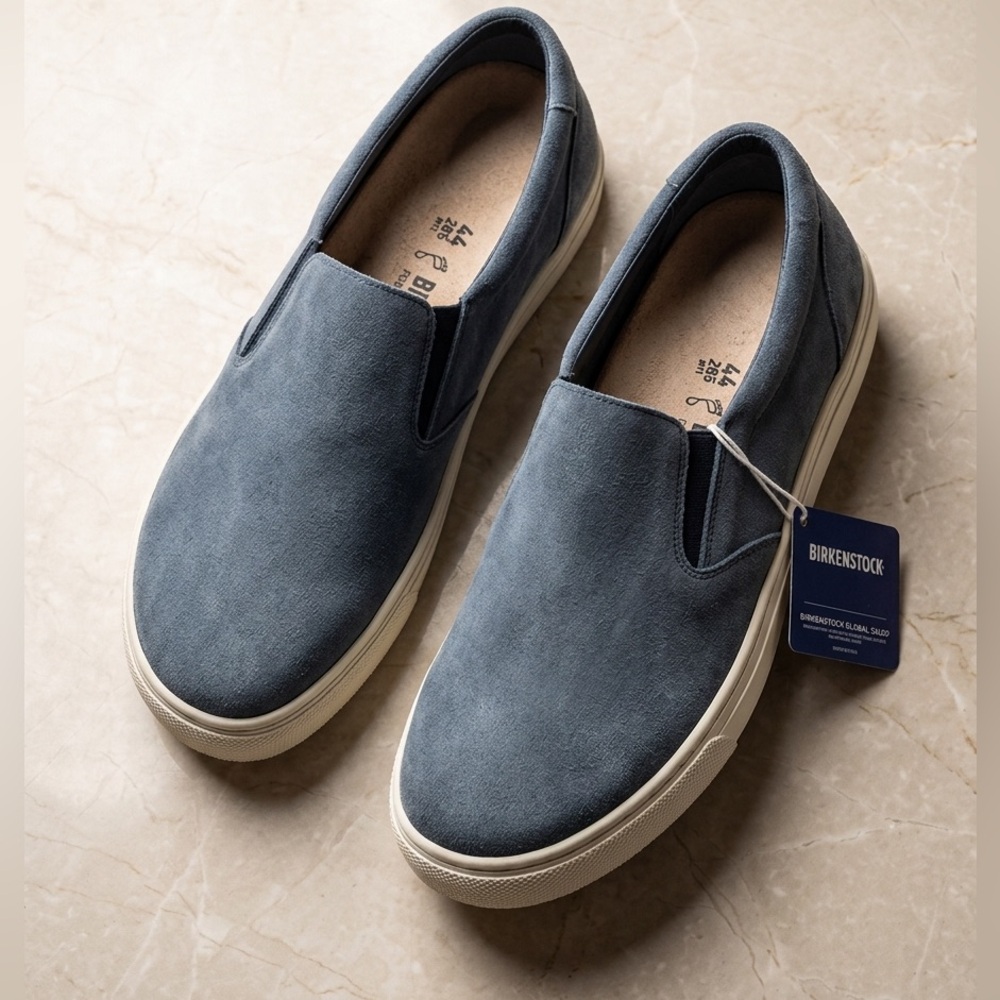 Birkenstock Oswego Slip-On Sneakers Elemental Blue Suede Size EU 44 NWT